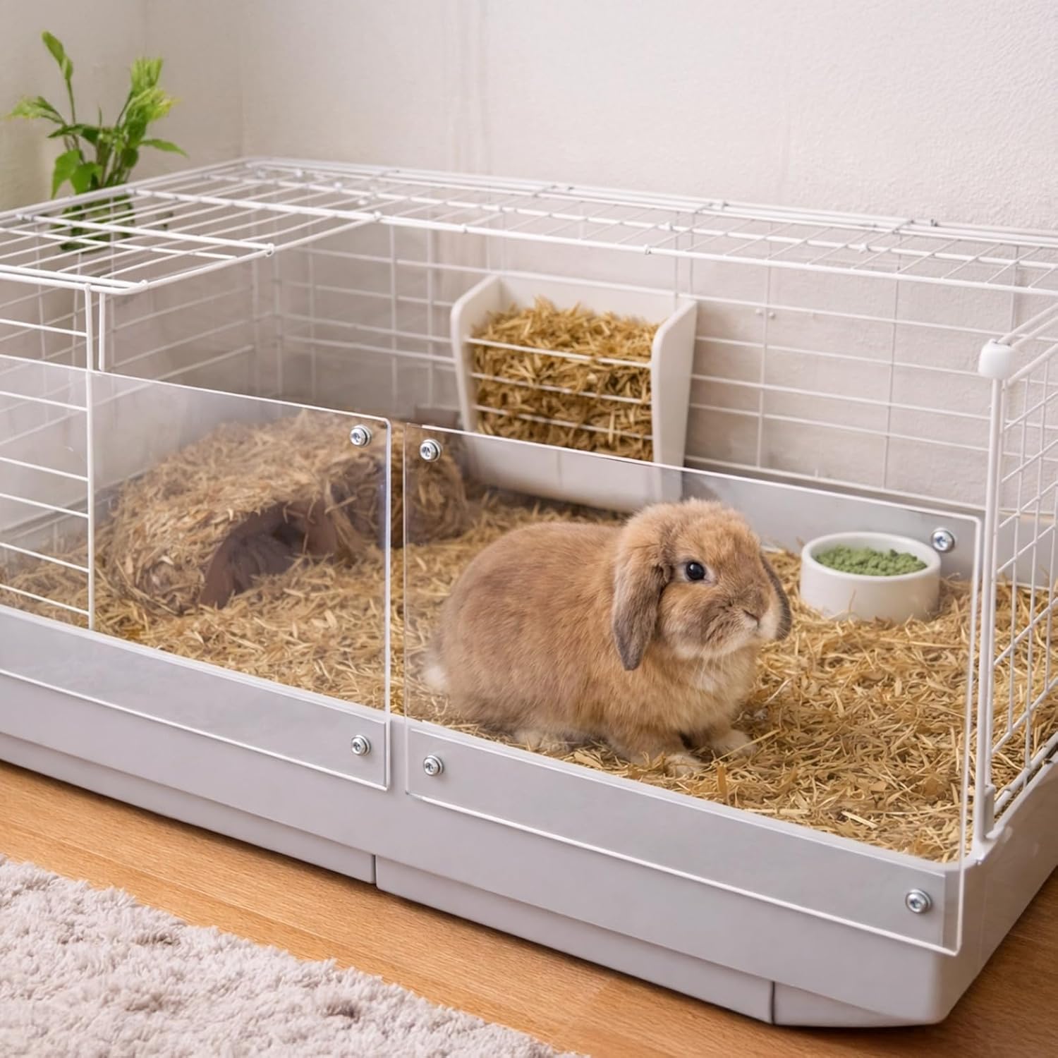 24 Pcs Rabbit Splash Guards For Pet Cage, 10 X 8.2 In Pee Guards, With Zip Ties, Transparent, Easy Assemble Small Animal Accessories