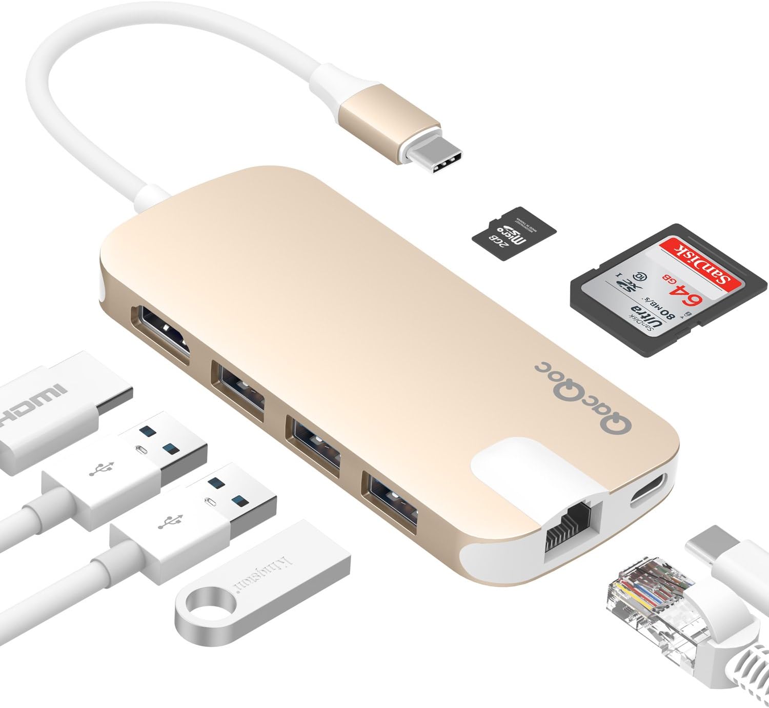 VPrix Cable-8-in-1 Type C Hub - Silver