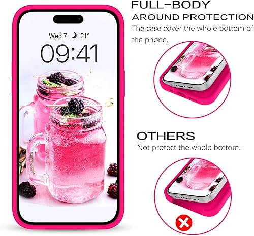 Miniatura 6 de BENTOBEN Magsafe - Funda de silicona compatible con Magsafe para iPhone 14 Pro Max, de silicona líquida, de goma, de microfibra, a prueba de golpes,