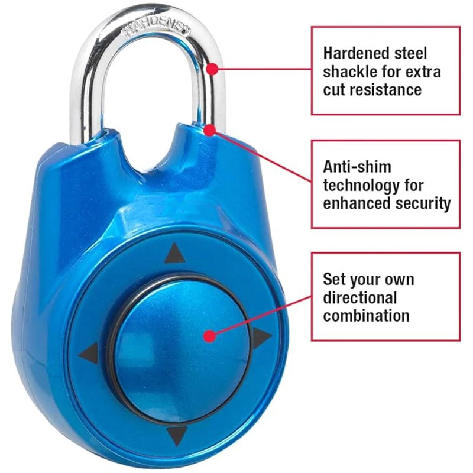 Cadenas directionnel à combinaison portable avec mot de passe - Serrure de porte antivol pour salle de sport, école, salle d'évasion, club