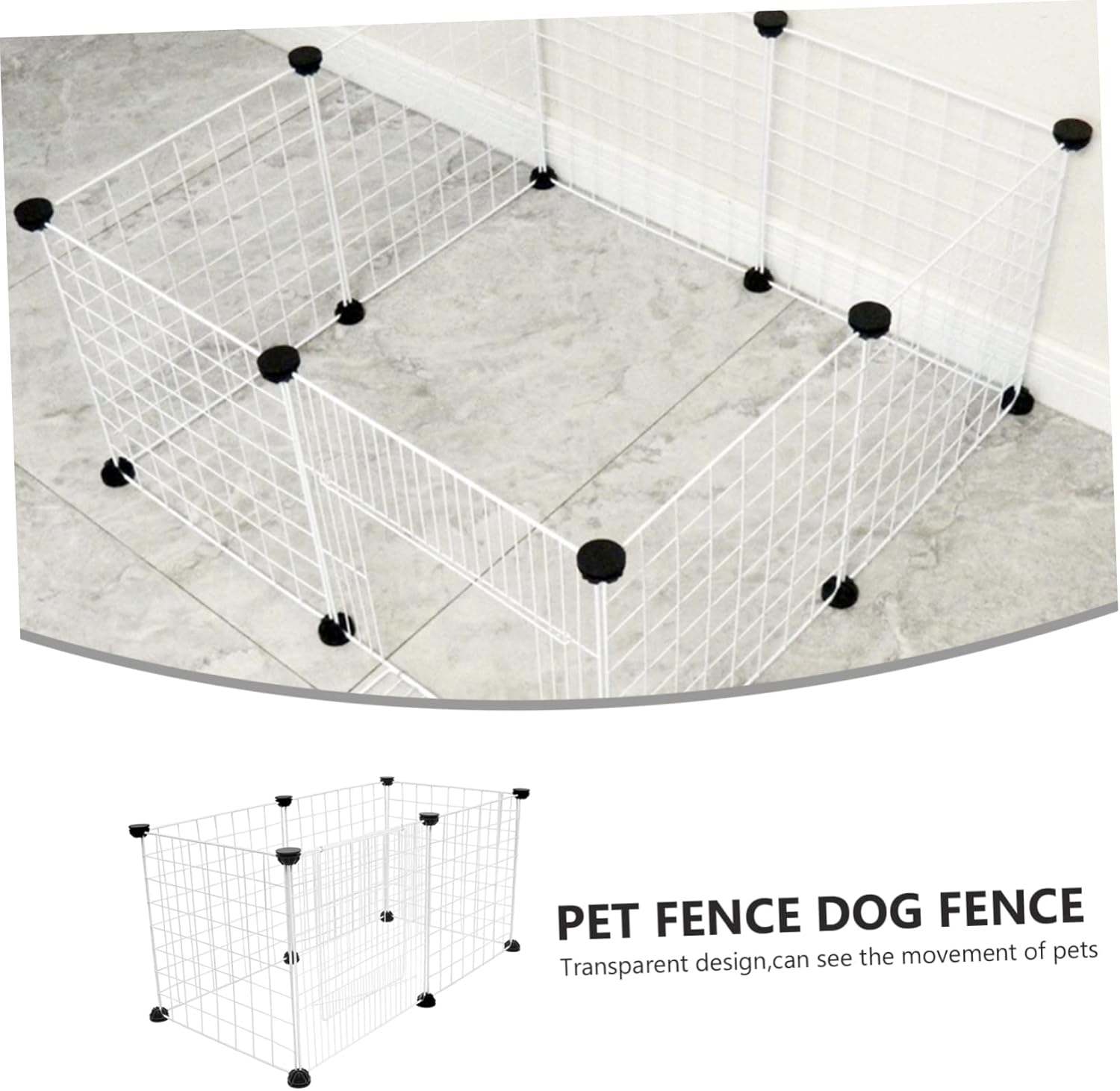 1Set Cat Playpen DIY Wire Dog Kennel Spacious Pet House for Indoor Use for Animals Includes Panels