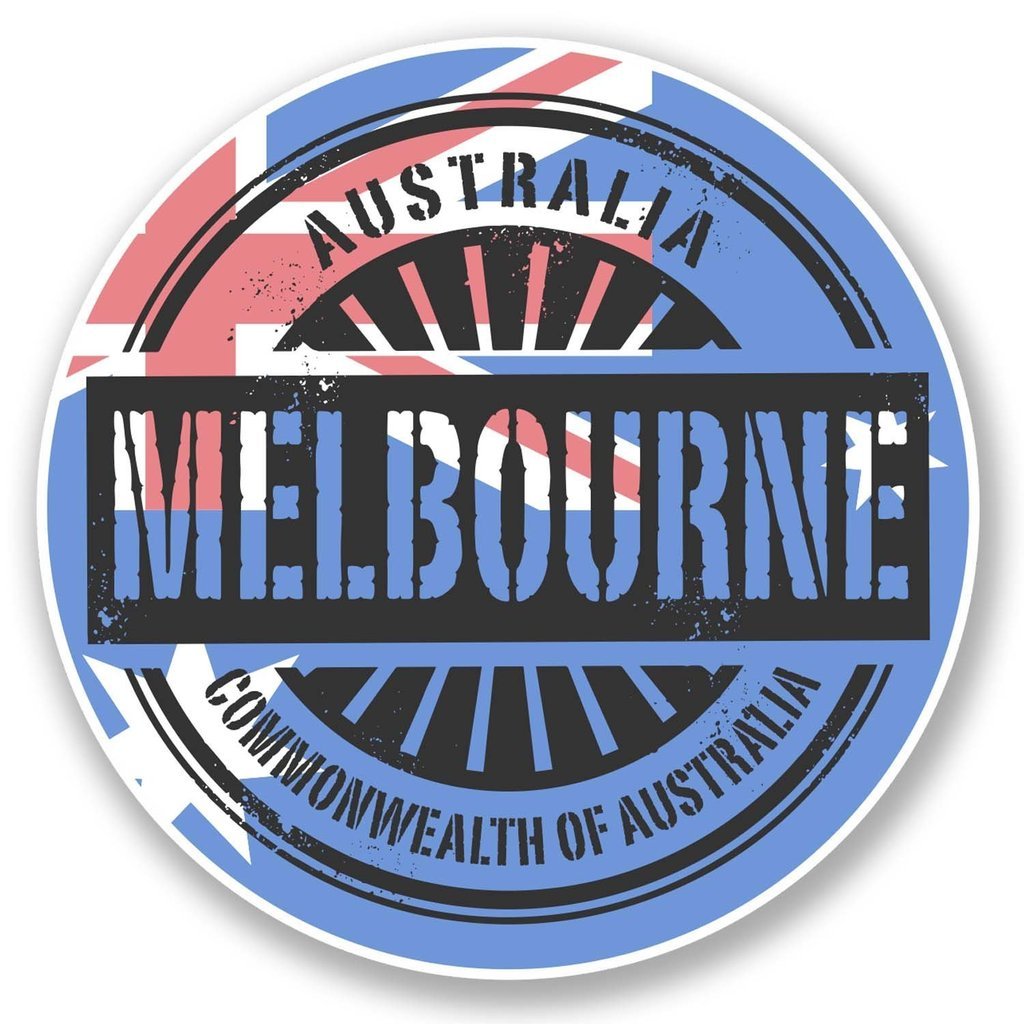 Multi 2 X 10Cm/100Mm Melbourne Australia Vinyl Self Adhesive Sticker Decal Laptop Travel Luggage Car Bike Sign Fun #6114