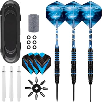 Steel Tip Darts Set 3 Pack 22 Grams Metal Tip Darts Set Professional Metal Darts for Dartboard