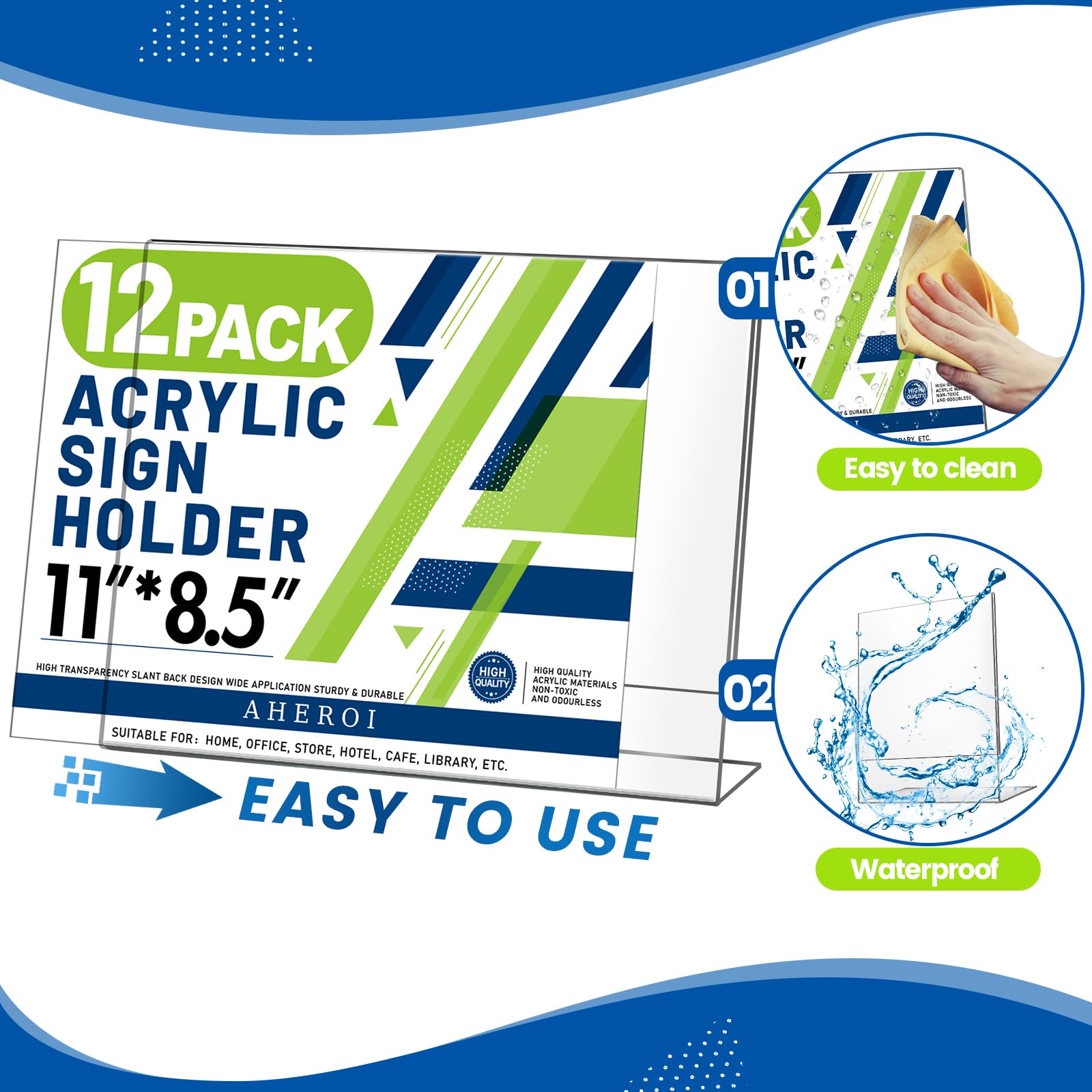 Acryl-Schilderhalter 21,6x28,9 Cm – Transparenter Tischständer, 18er-Pack
