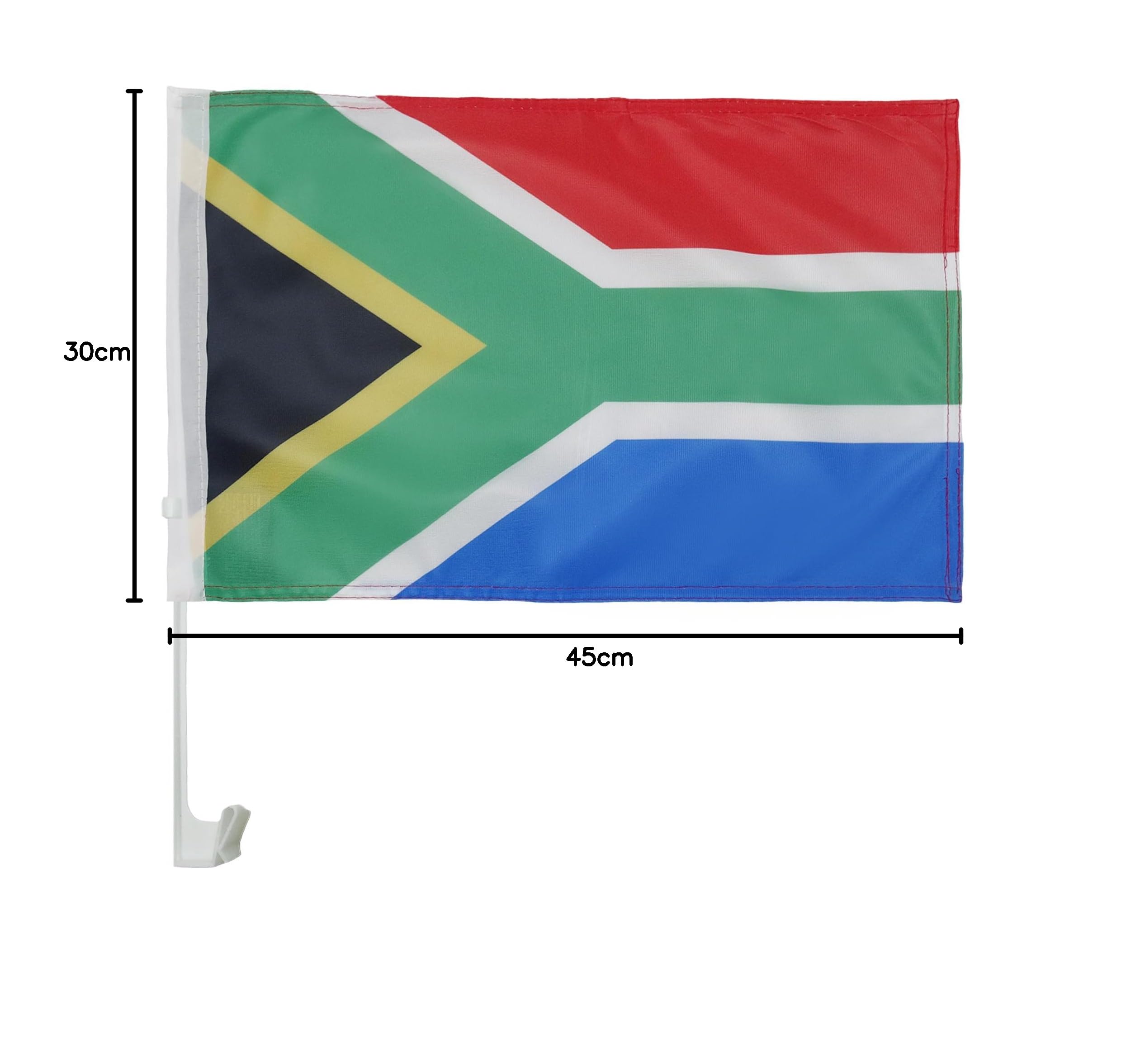 AZ FLAG South Africa Car Flag 18'' x 12'' - South African Car flags 30 x 45cm - Banner 18x12 INCHES PLASTIC STICK — view 5