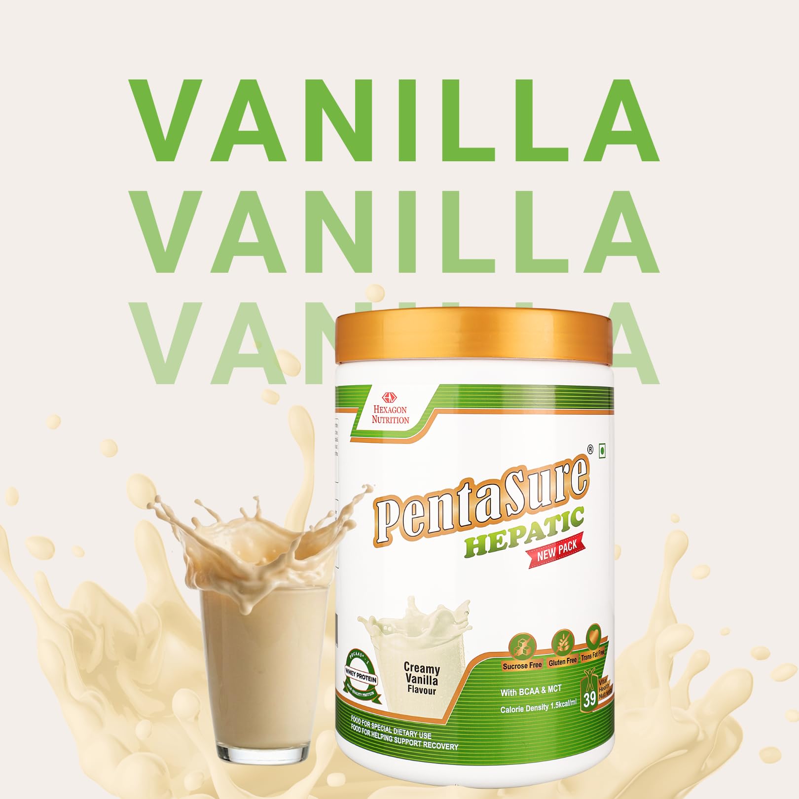 PentaSure Hepatic Liver Care Nutritional Supplement | Vanilla Flavor - 1Kg | BCAA, MCT & Calorie Dense Nutritional Supplement Drink | 17.5g Protein per 100g | Supports Liver Function, Muscle Recovery — Amazon image 7