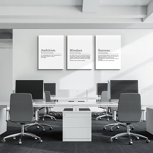 Vista 15 de Lienzo enmarcado, arte para pared con cita de éxito, póster grande negro, impresiones motivacionales, definición de fracaso y ejecución, impresión