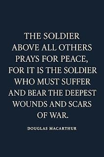 HardPress Douglas MacArthur Philosophical Quote Poster - 'Soldier Prays for Peace' - Minimalist Wall Art - 8x12 inch Print