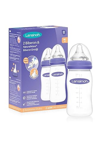 Miniatura 2 de Lansinoh mOmma Biberón de leche materna con pezón NaturalWave, 8 onzas, BPA (paquete de 2) (2)