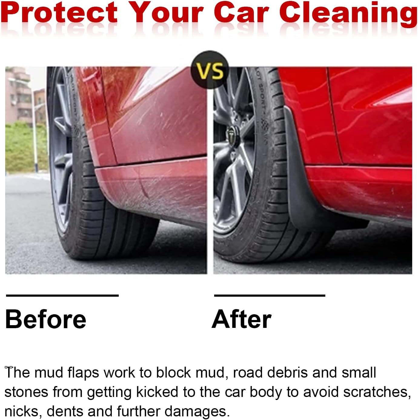 KUNGKIC for Tesla Model 3 2021 2022 2023 Mud Flaps Splash Guards Tire Protector Mudguard No Drilling Required Mudflaps Accessories