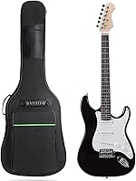 Vista 9 de Funda para Bajo Eléctrico con Acolchado de 7mm, Impermeable, Bolsa para Bajo Eléctrico con Correa para el Cuello y Bolsillos, Negra