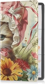 Antique Illustrations Of Brown Kittens Leather Car Registration and Insurance Card Holder Glove Box Organize vehicle Glove Box Organizer for ID, Driver's License, Key Contact Information Cards