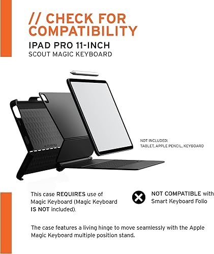 Miniatura 29 de UAG - Funda Scout diseñada para iPad Pro de 11 pulgadas (4ª generación 2022, 3ª generación 2021) (requiere el uso de teclado inteligente), funda