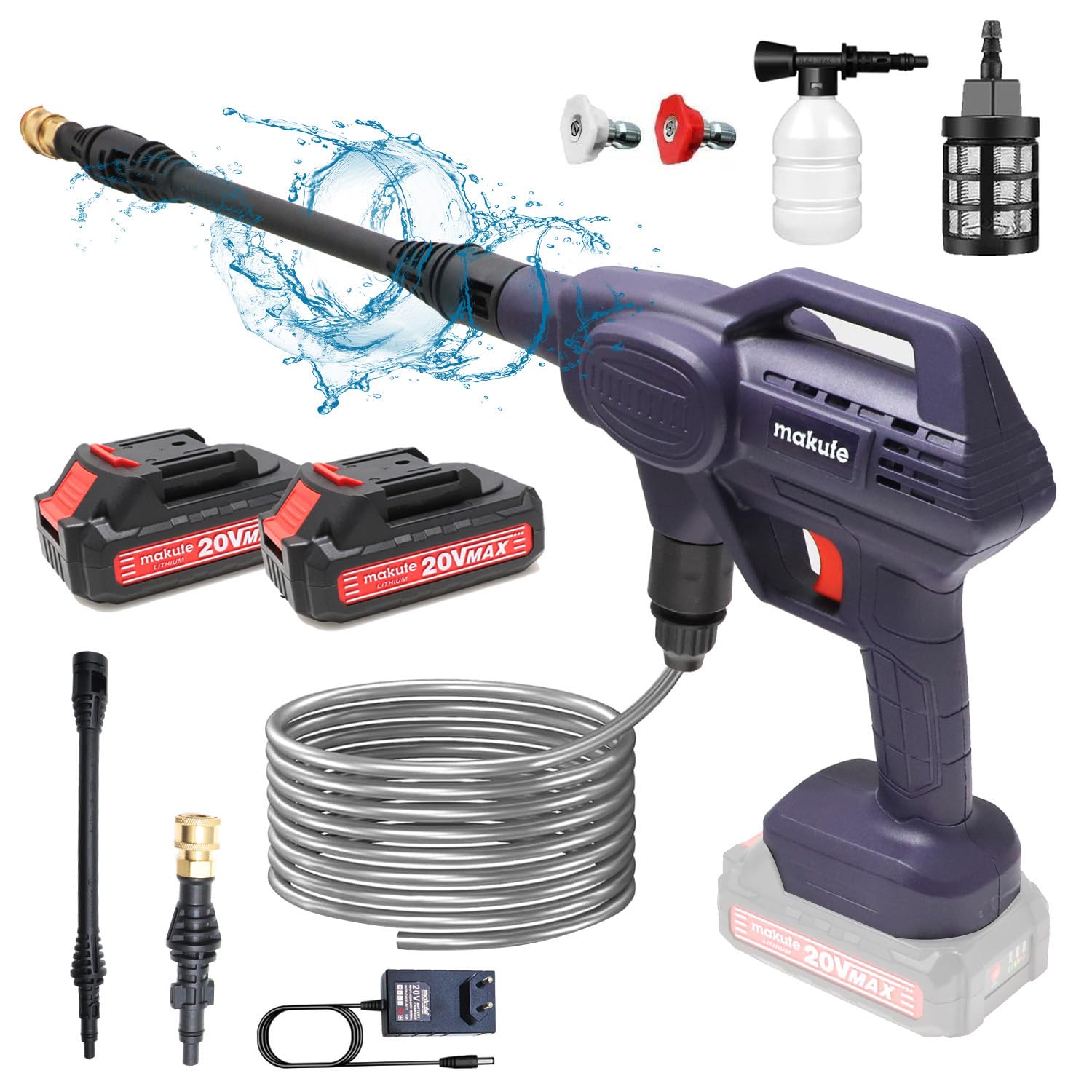 Cordless High Pressure Washer Max Pressure for Car and Outdoor Cleaning (CHPW001-2B)