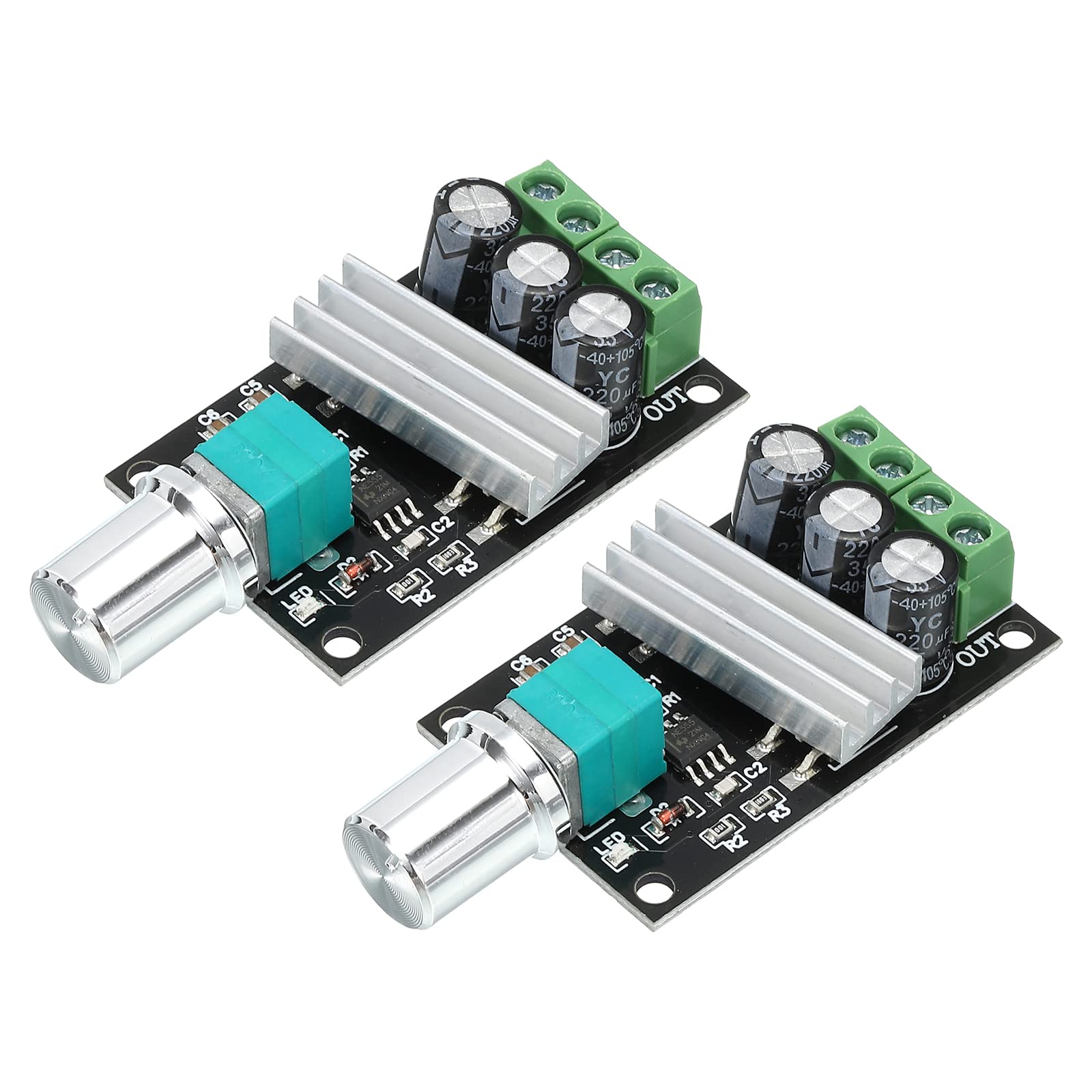 MECCANIXITY DC 6V 12V 24V 28V 3A 1203BK, Universal DC Motor Speed Controller, Regulator Adjustable Switch Pack of 2
