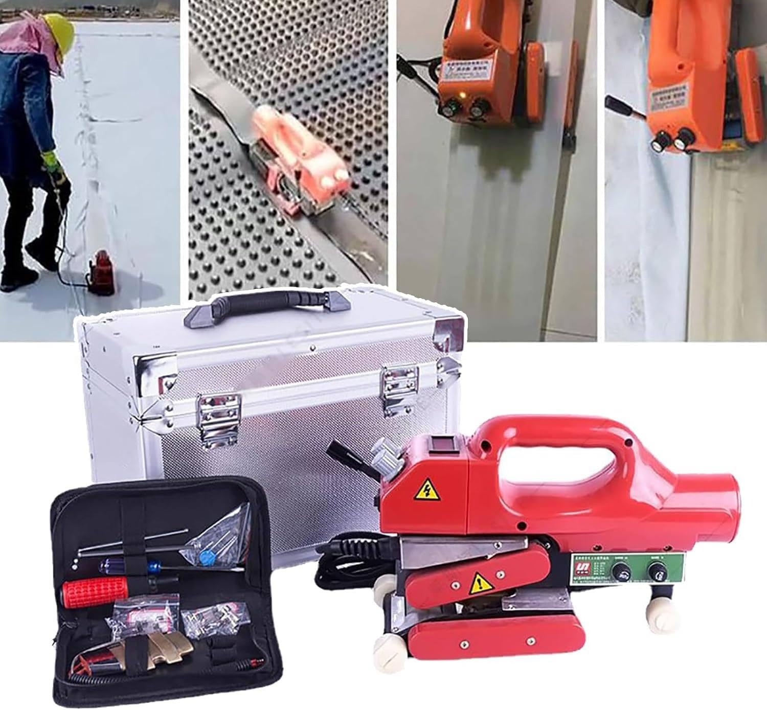 AYCDL Geo Membrane Overlap Wedge Welder for Sealing 0.2-2.0mm Thick Membrane, 800W Geomembrane Plastic Welding Machine Plastic Membrane