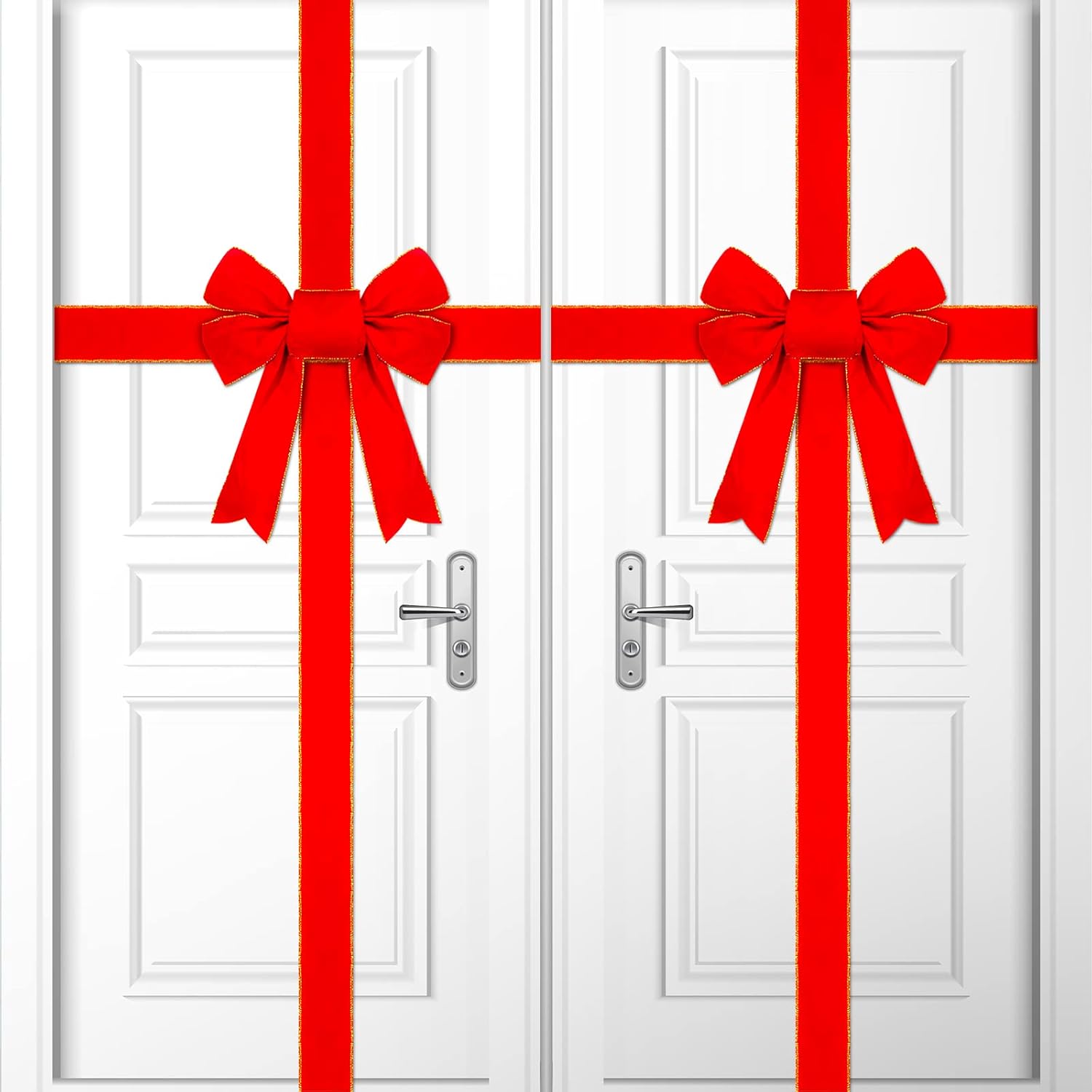 2 Pcs Christmas Door Ribbon Christmas Door Ribbon Bow Christmas