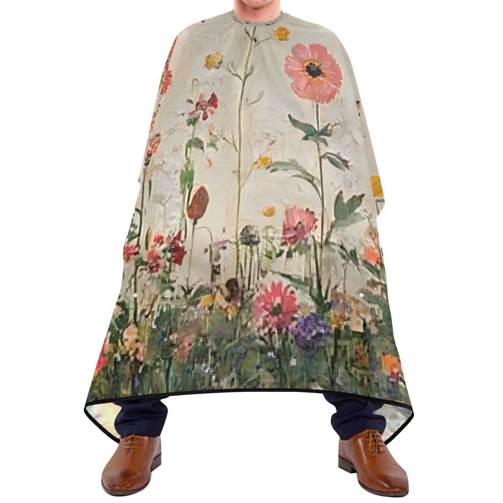 Hezely Wild Flower Hair Dye Cape, Barber Cape for Adults,Waterproof Salon Cape,Waterproof Hairdressing Styling Hair Cutting, 65