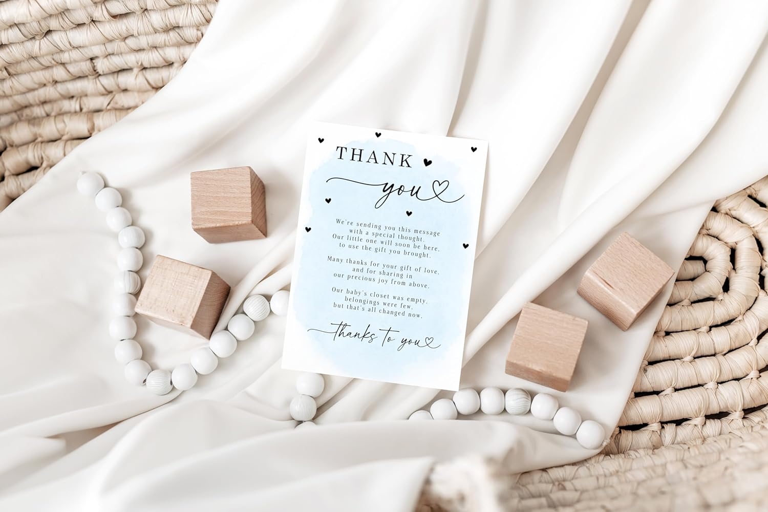 Your Main Event Prints Baby Shower Thank You Cards with Envelopes - Elegant and Convenient Gratitude Notes for Baby Showers (Blue) - Image 3