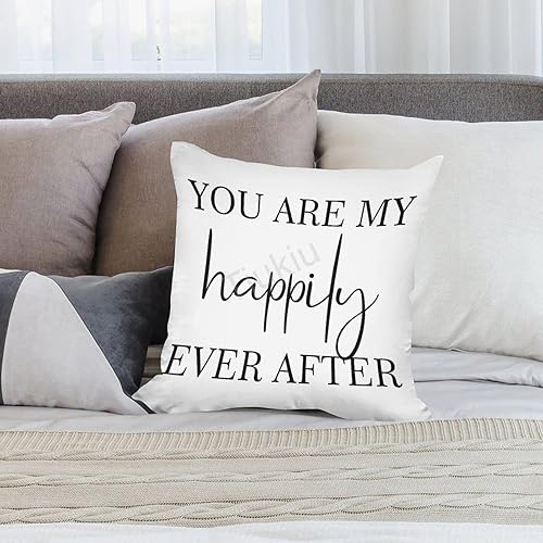Miniatura 8 de Fundas de almohada decorativas con texto en inglés «You are My Happily Ever After», funda de almohada cuadrada para sofá, dormitorio, automóvil,