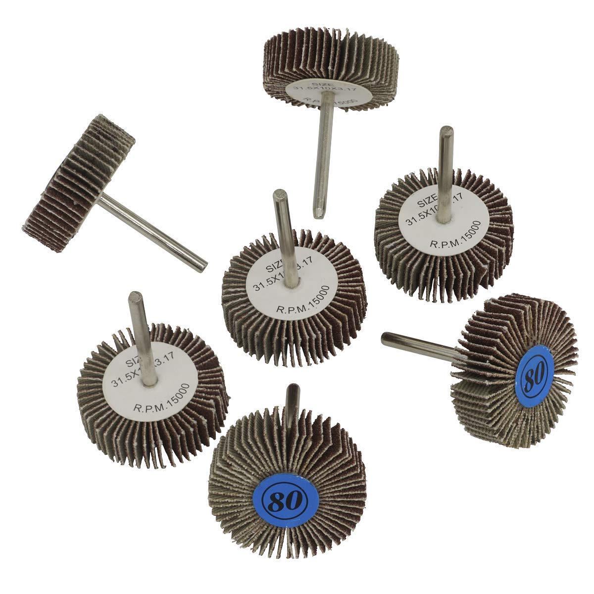 Sealey RTA7FW Rotary Tool Flap Wheel Set 7pc 30mm