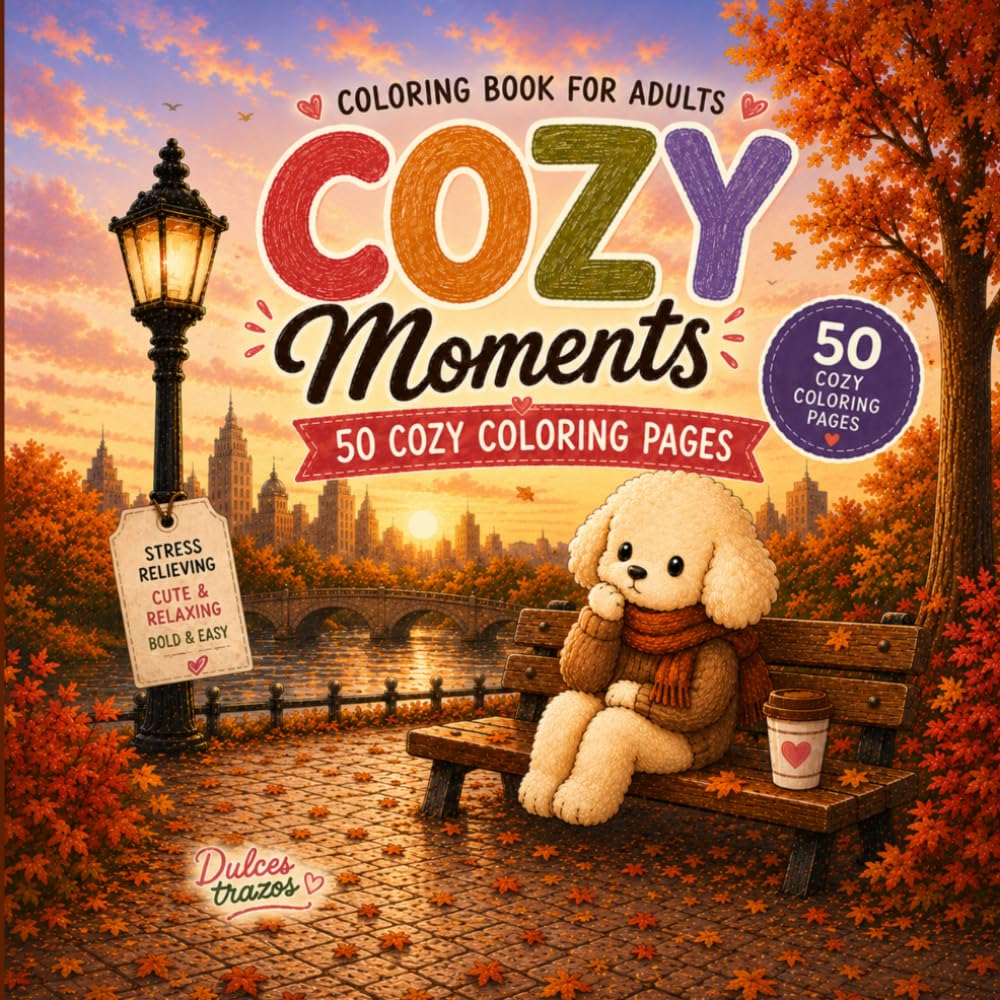 Cozy moments: coloring book for adults: 50 cozy coloring page