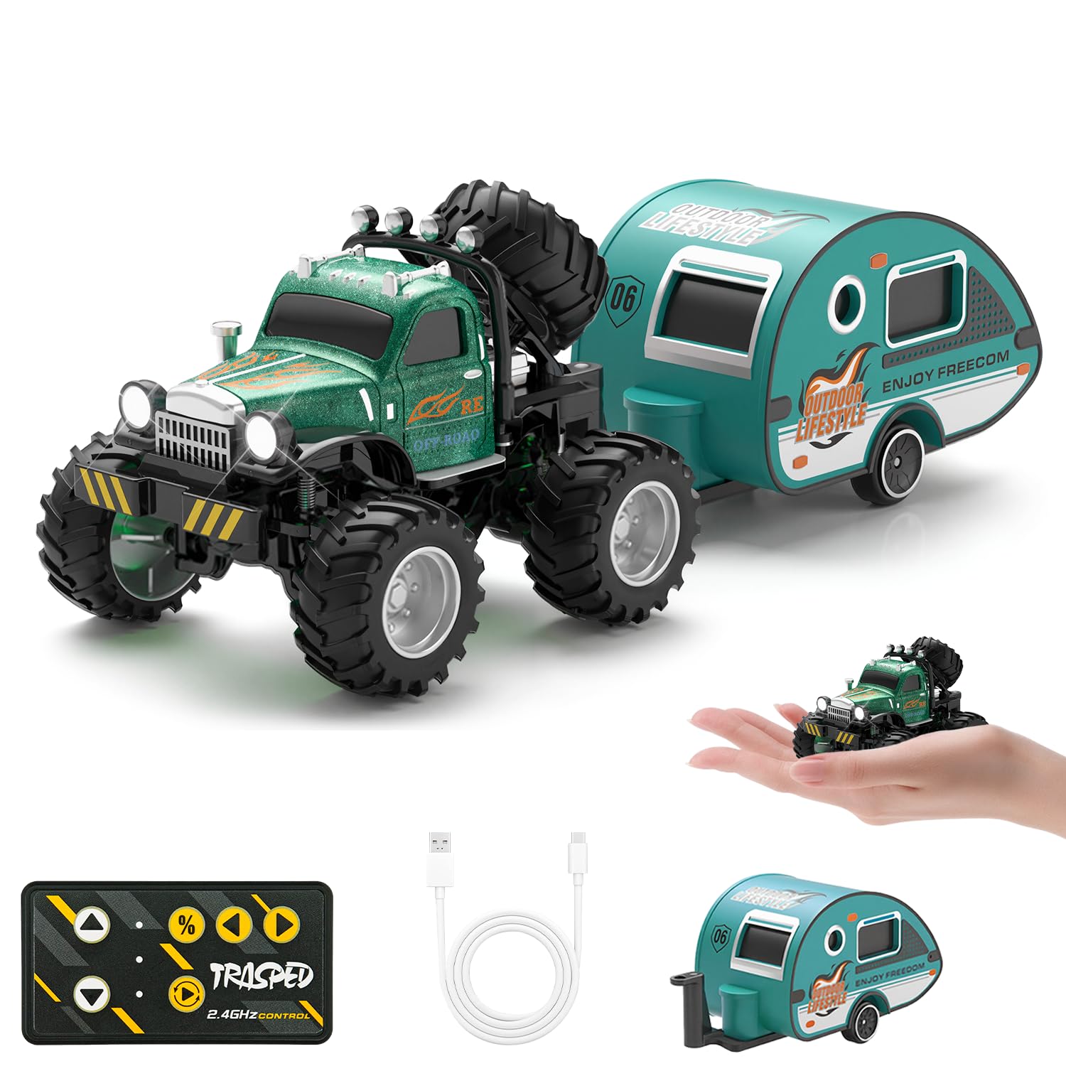 Snugzy Kids Mini RC Car with Trailer