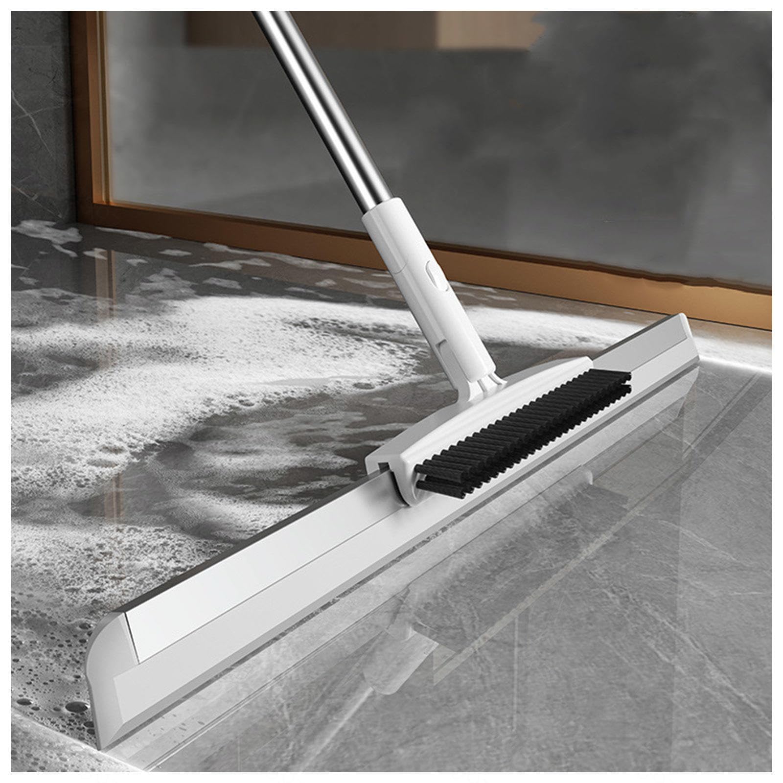 RRRYYYZZ Silicone Brooms for Floor Cleaning, 2 in 1 Scrape and Heavy-Duty Stiff Bristle Scrubber Brush Silicone Brooms for Floor Cleaning, Magic Broom Sweeper for Smooth Floors,Rugs,Windows