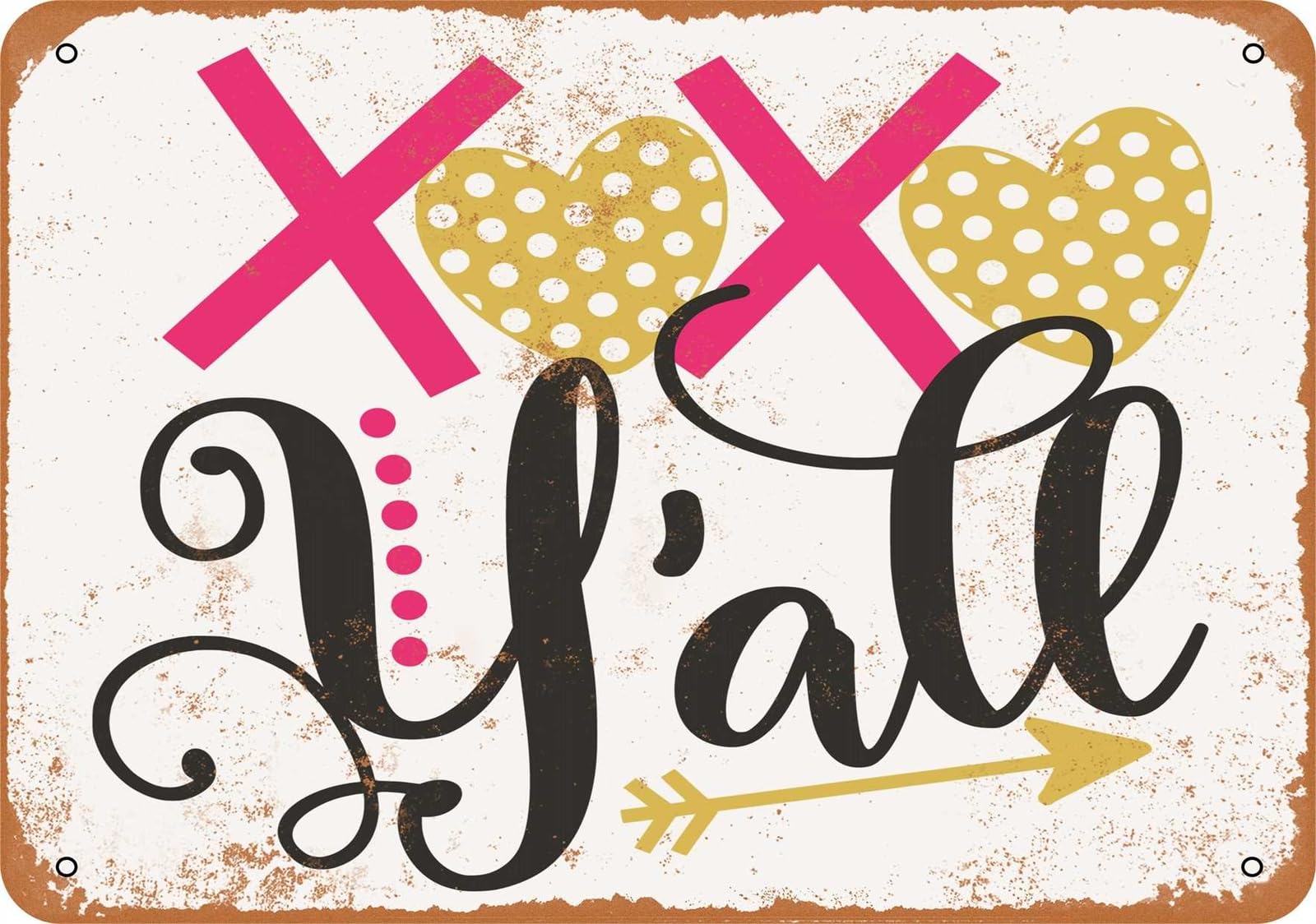 Miaomansenstore Metal Sign - Xoxo Y'all - Vintage Look Home Decor