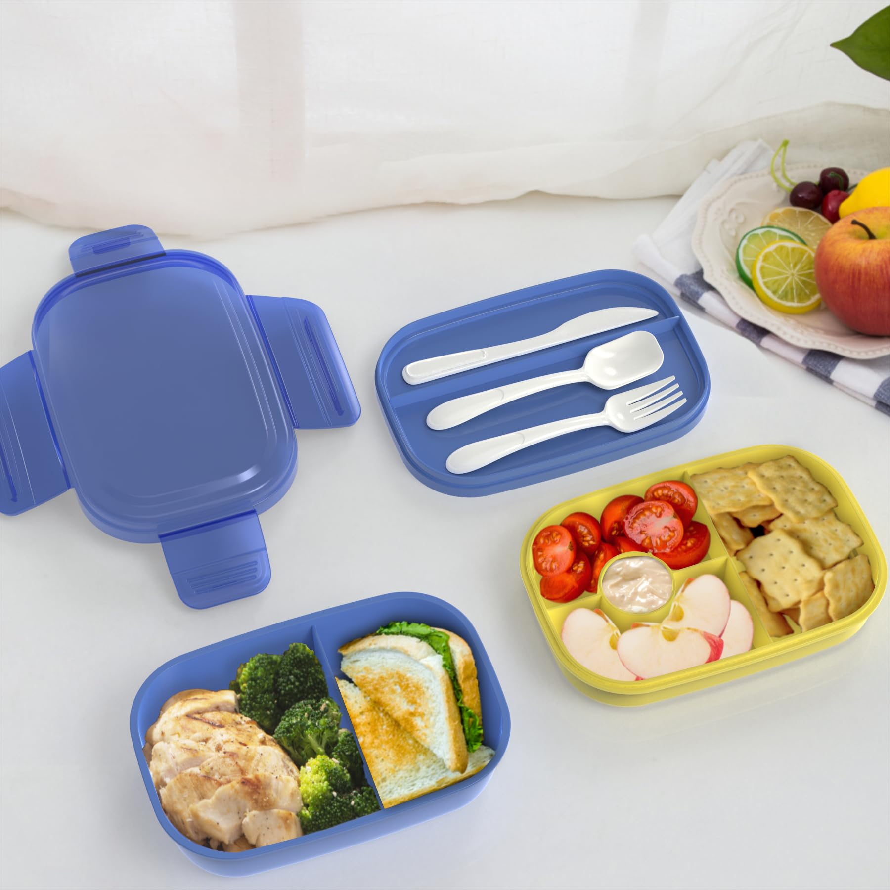 JBGOYON® Bento Lunch Box Set - 3 Stackable Containers for Adults and Kids,lunch box for women- Includes Lunch Bag, Leak-Proof and BPA-Free - Built-in Utensil Set - Dishwasher Safe (Pink)