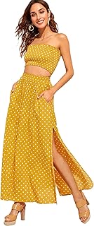 yellow long skirt outfit