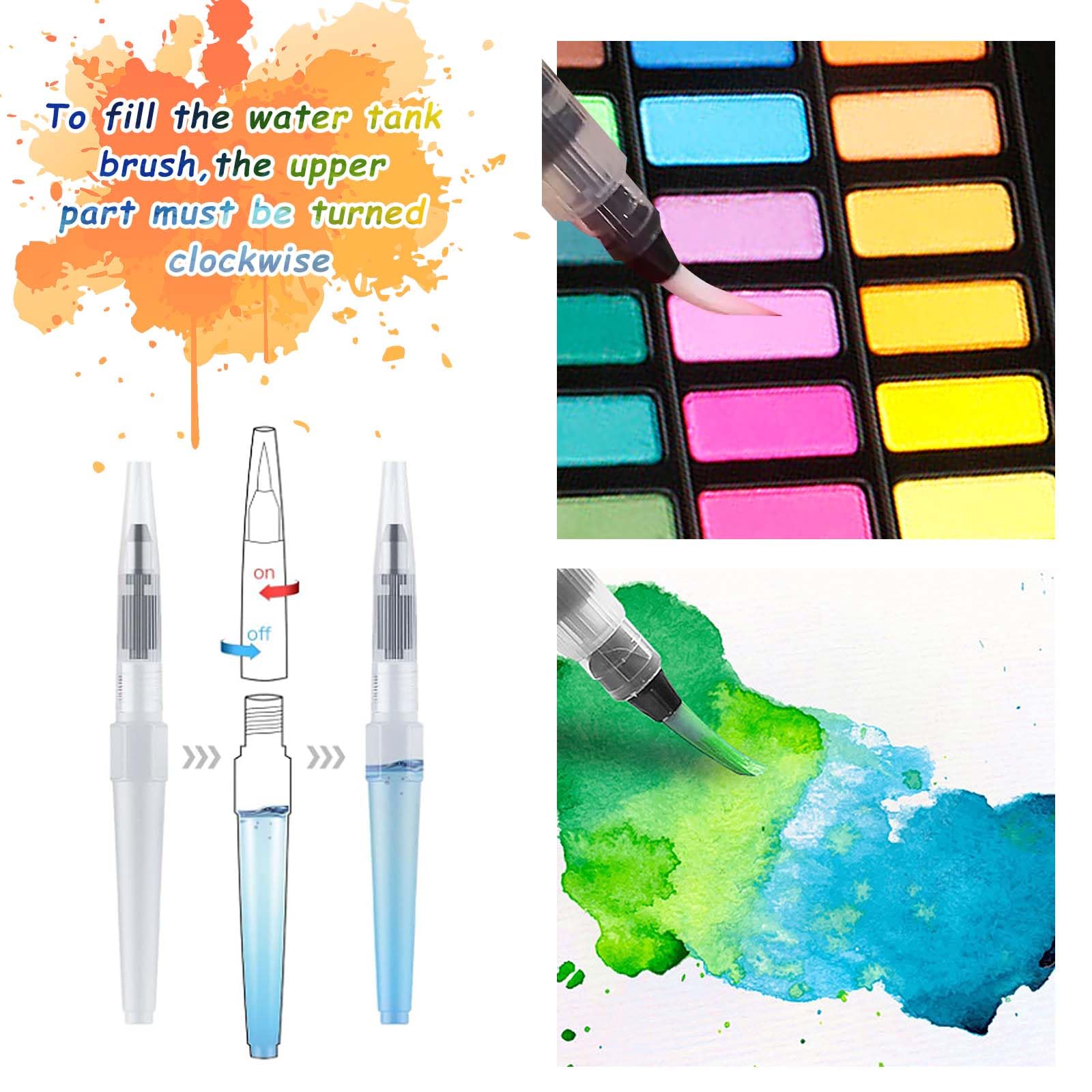 Juego de Acuarelas Profesionales 48 Colores,Set De Pintura De Acuarela,Incluyendo Pincel y Pinceles de Agua,Paleta Acuarela,etc,para Principiantes y Profesionales