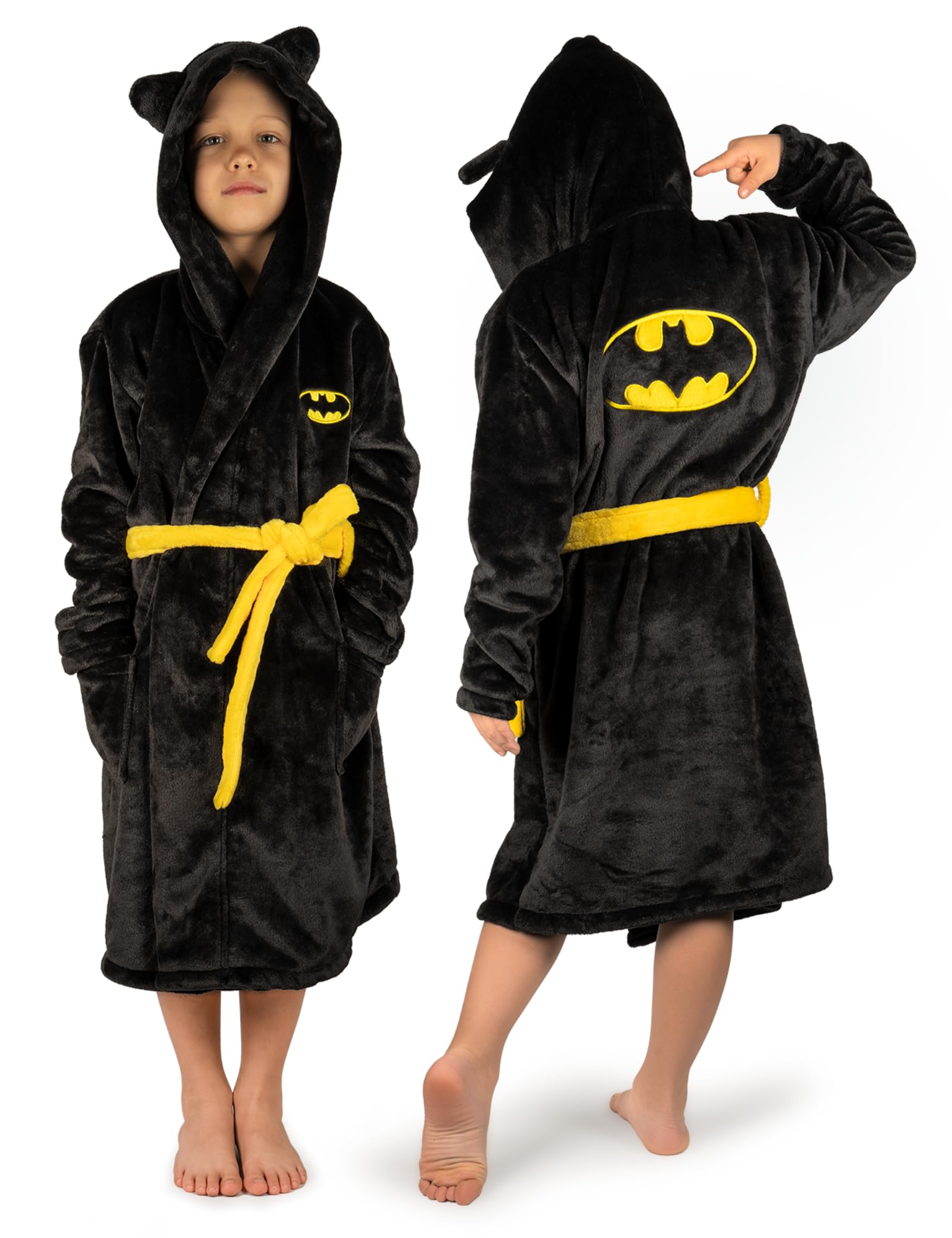 soxo DC Comics Batman Kids Robes Black Kid Dressing Gown Boys Gifts Girls Hooded Bathrobe 146-152 Batman