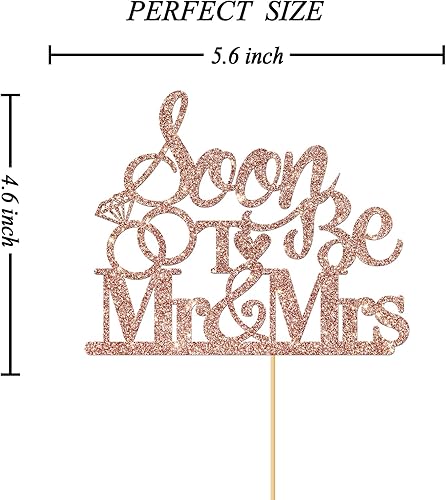 Miniatura 3 de Soon To Be Mr and Mrs - Decoración para tartas para bodas, fiestas de compromiso, decoración de fiesta de despedida de soltera, fiesta de despedida