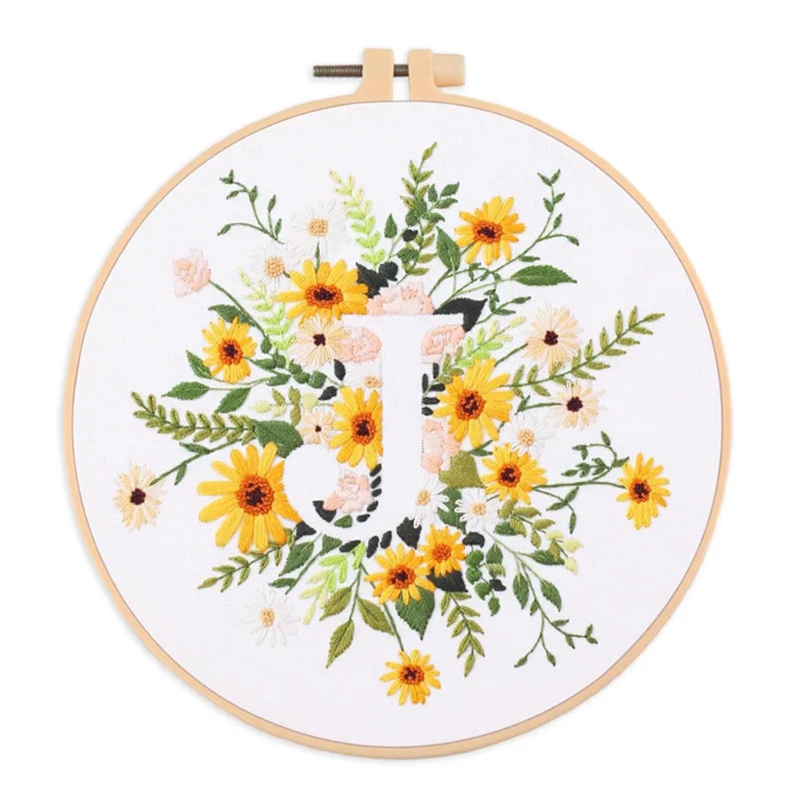LKLNKVL embroidery, Embroidery Kit， For Beginner And Adults Starter Kit(Color J,With 20cm hoop)