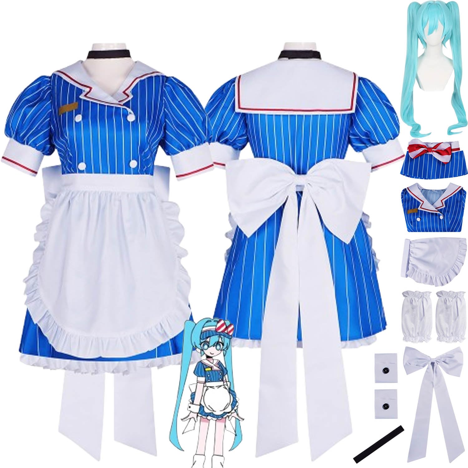 Anime Personaje Kasane Teto Mesmerizer Disfraz de cosplay Juego de role Uniforme Conjunto Completo Halloween Fiesta Carnaval Traje de Vestir con Peluca para Mujeres