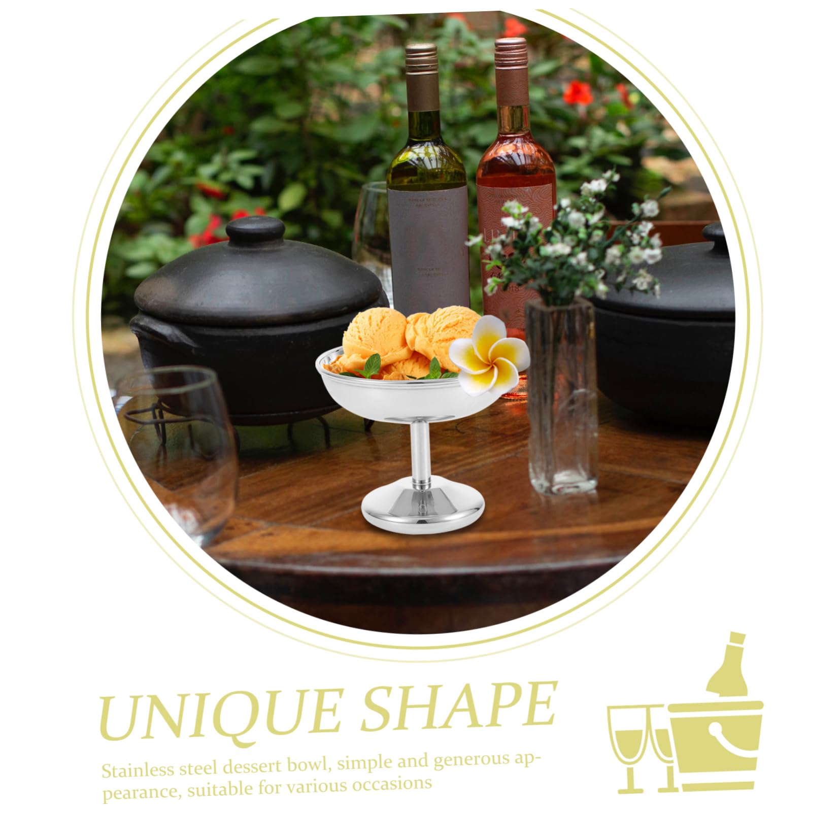 HOLIDYOYO Dessert Bowls Yogurt Cups Mini Sauce Cups Candy Bowl Stainless Steel