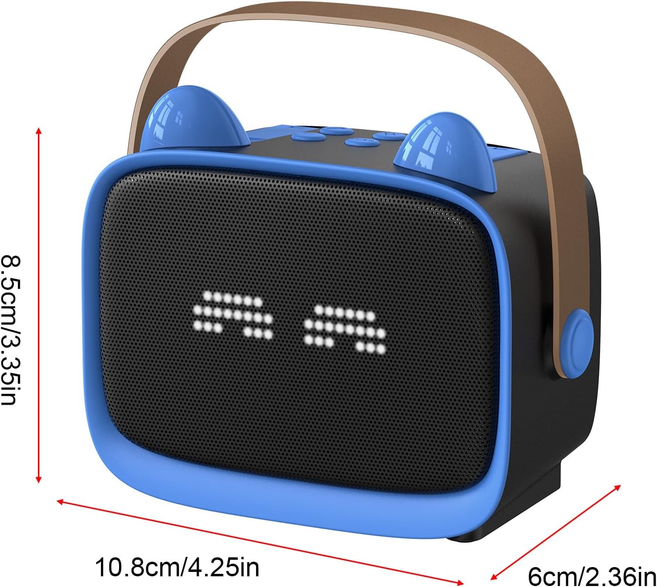 Karaoke Machine, Kid Karaoke Speaker with 2 Mics, Portable Bluetooth Speaker with Colorful Lights, Support Noise Reduction BT for Parties, Birthdays, Family Gatherings (Blue)