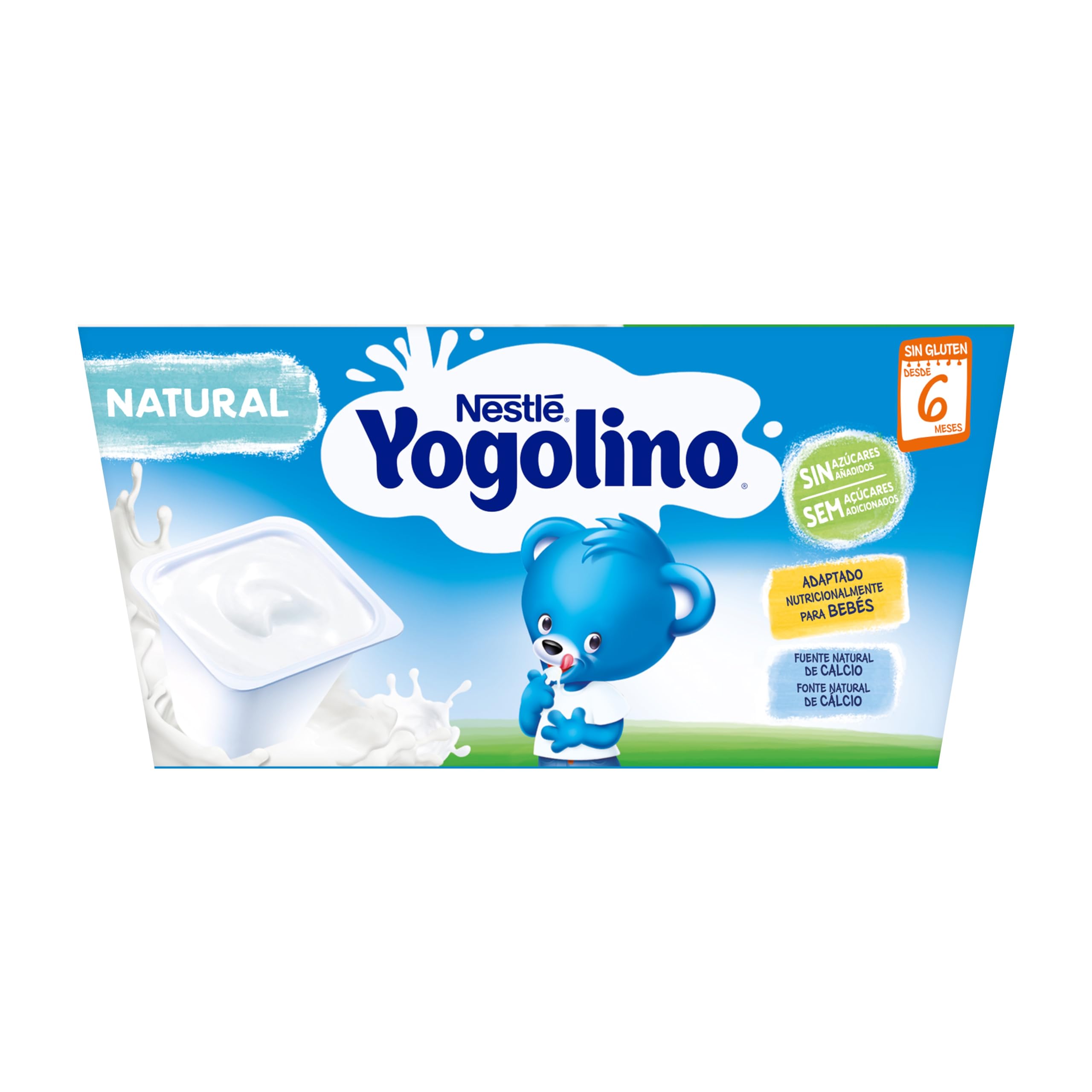 Nestlé Yogolino Natural sin Azúcares, Pack de 4 x 100g