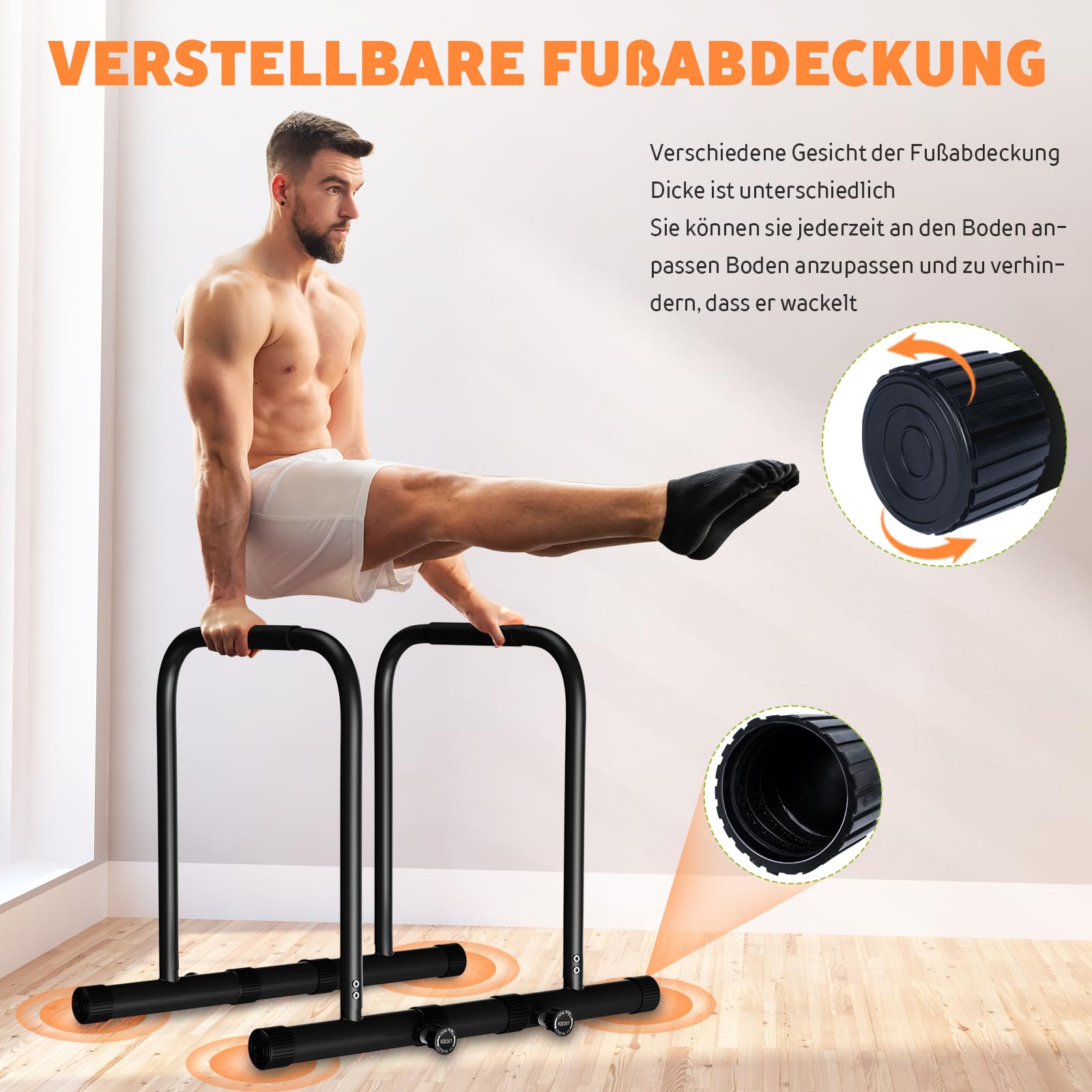 KingMile Barre de sauce de qualité supérieure avec réglages réglables et pieds antidérapants, 500 kg, équipement d'entraînement de callisthénie parallèle, pour l'intérieur et l'extérieur