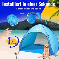 Purebox Strandszátor 3-4 Személyes Pop Up Sátor UV Védelem UPF 50+ Automatikus Hordozható Családi Kemping Strand Kert 5
