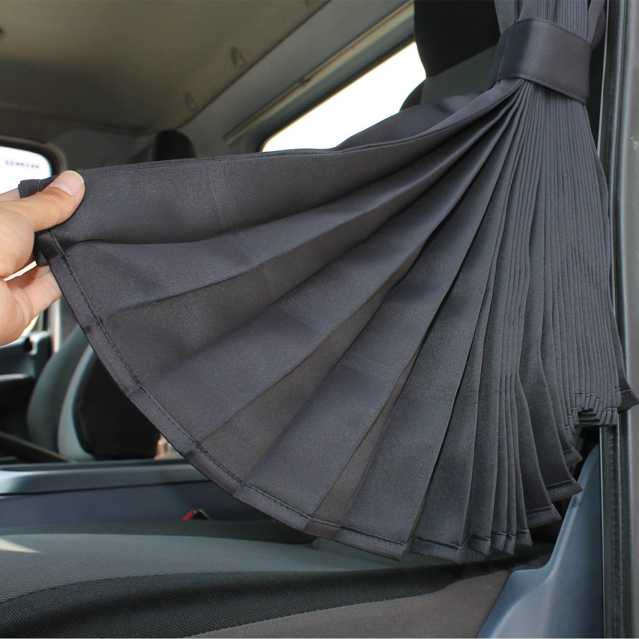 Amazon 日野 プロフィア レンジャー ラウンドカーテン 車中泊 黒 ブラック エアコン効率アップ カーテン 車 バイク