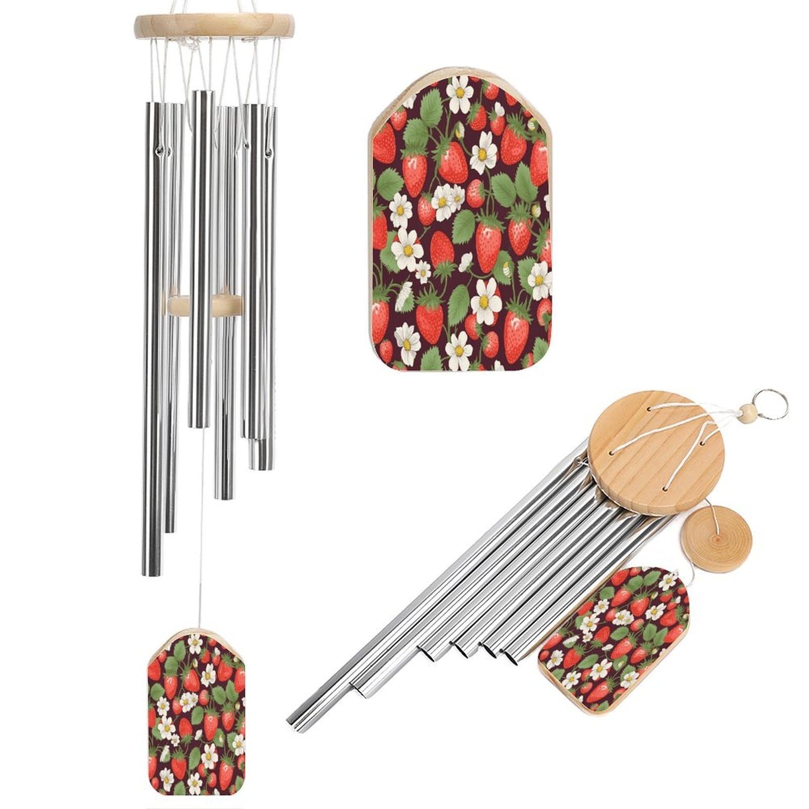 Strawberry3 Wind Chimes for Outside, Memorial Windchimes Deep Tone Soothing Melodic Tones, Sympathy Wind Chimes for Patio Home Or Garden Decor