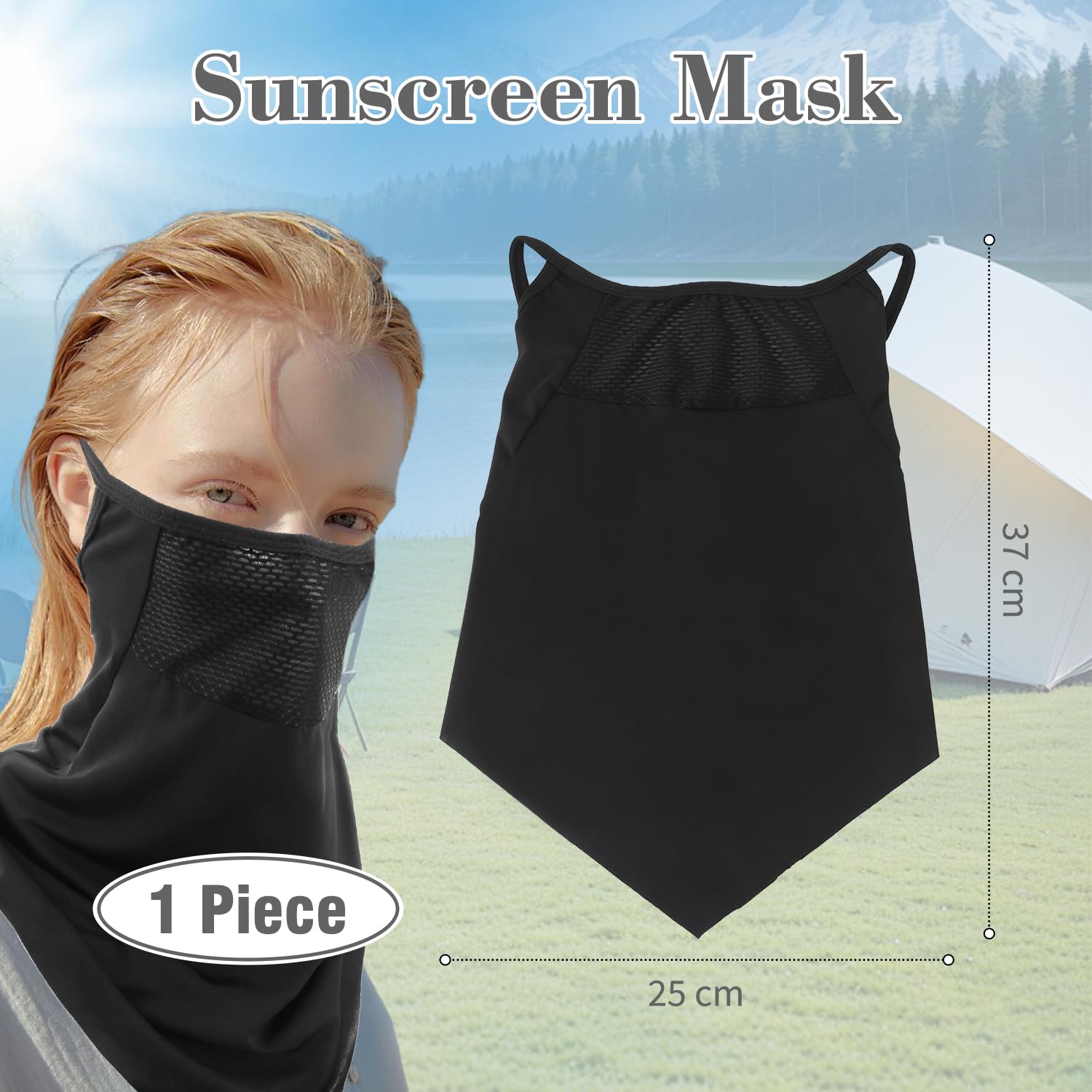 Masque Moto, Bandana Homme, Cagoule Noir, Protection Nez, Vêtements D'Été Pour Le Cou, Bandanas Pour Hommes Et Femmes, Casquette Anti UV Femme