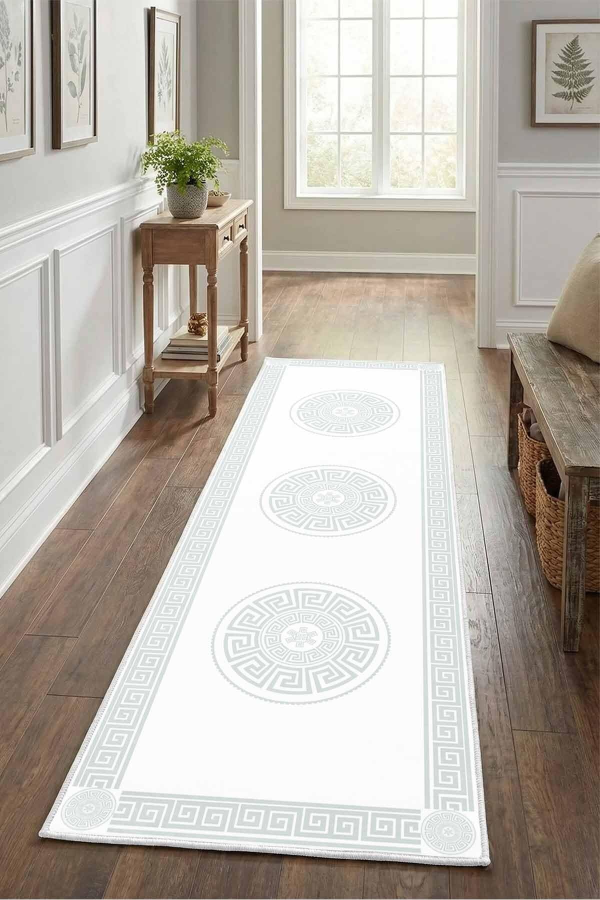 Monnhein Gri Gold Yolluk 1039-3 - Yıkanabilir, Kaymaz Taban, Dijital Baskılı, Leke Tutmaz, İnce Hav, Modern Koridor, Mutfak, Antre ve Salon için Dekoratif Yolluk