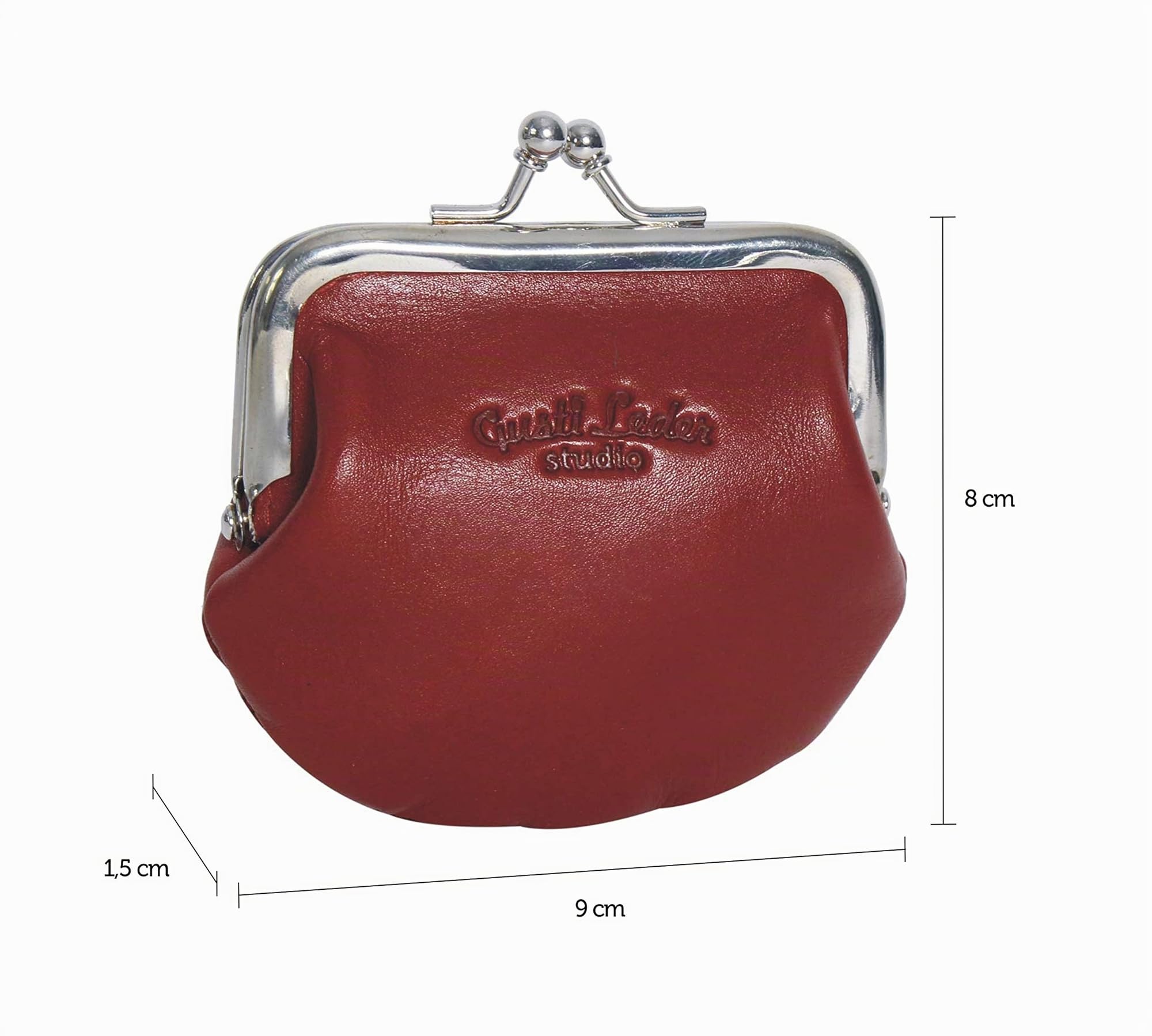 Gusti Fenja - Cartera de Piel con Cierre de Clip, Rojo, Talla única, Monedero