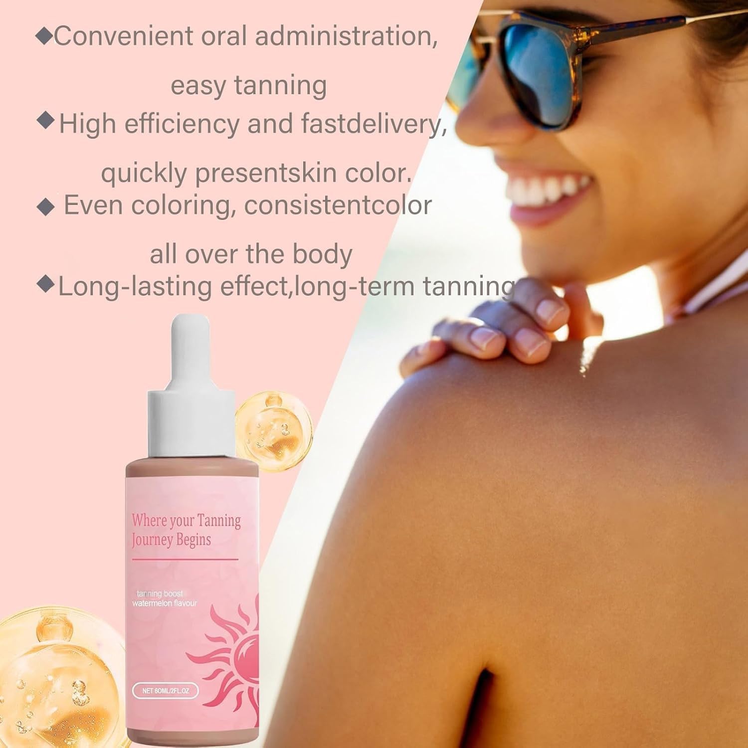 Sunless Tanning Drops, 2025 NEW Advanced Tanning Drops Naturally Boost Melanin - Image 3