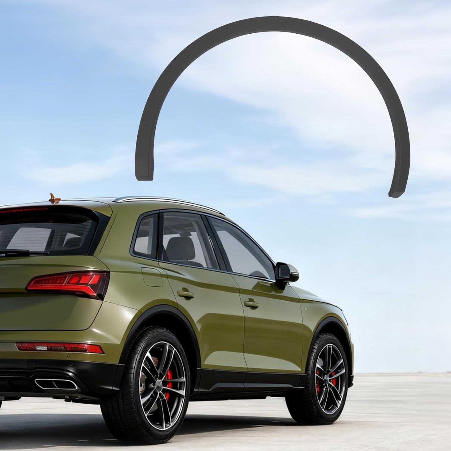 Passenger Side Rear Wheel Arch Trim fit for 2018-2024 Audi Q5 SQ5 Q5 Sportback, Rear Right Side Fender Flare Molding, 80A853818AGRU Direct Replacement, Black