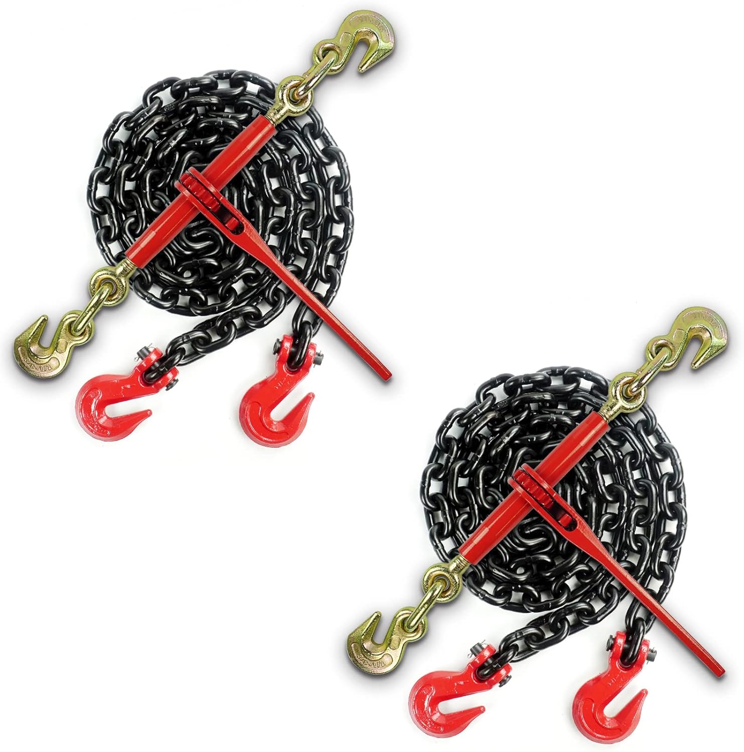 AYMMIC (2 Pack)3/8"1/2" Ratchet Chain Binder and （2 Pack)3