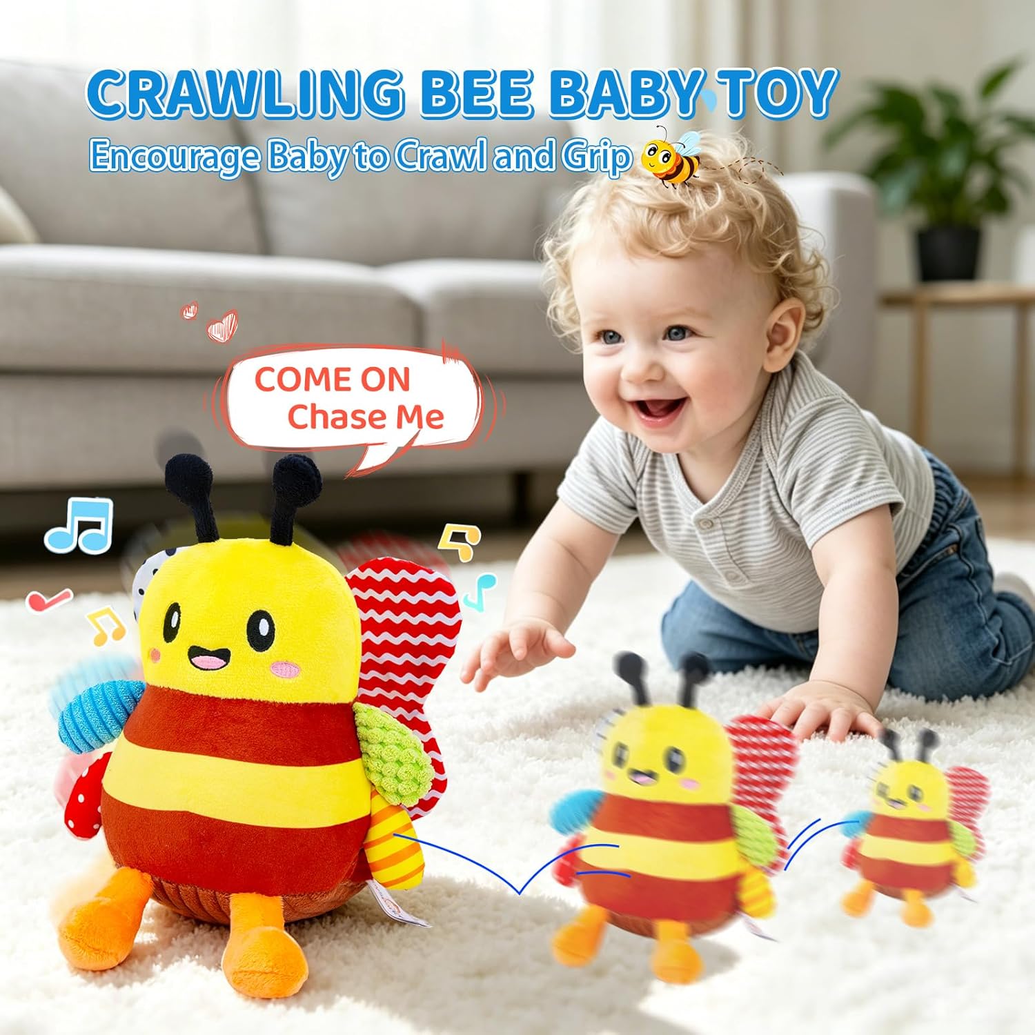 Baby Toys 6-12 Months, Musical Crawling Toys Bouncing Dancing Octopus Plush Toys 12-18 Months, 50 Songs & Recording Feature, Interactive Toddler Toys Age 1-2 Tummy Time Toys for 1 Yr Old Boys Infants